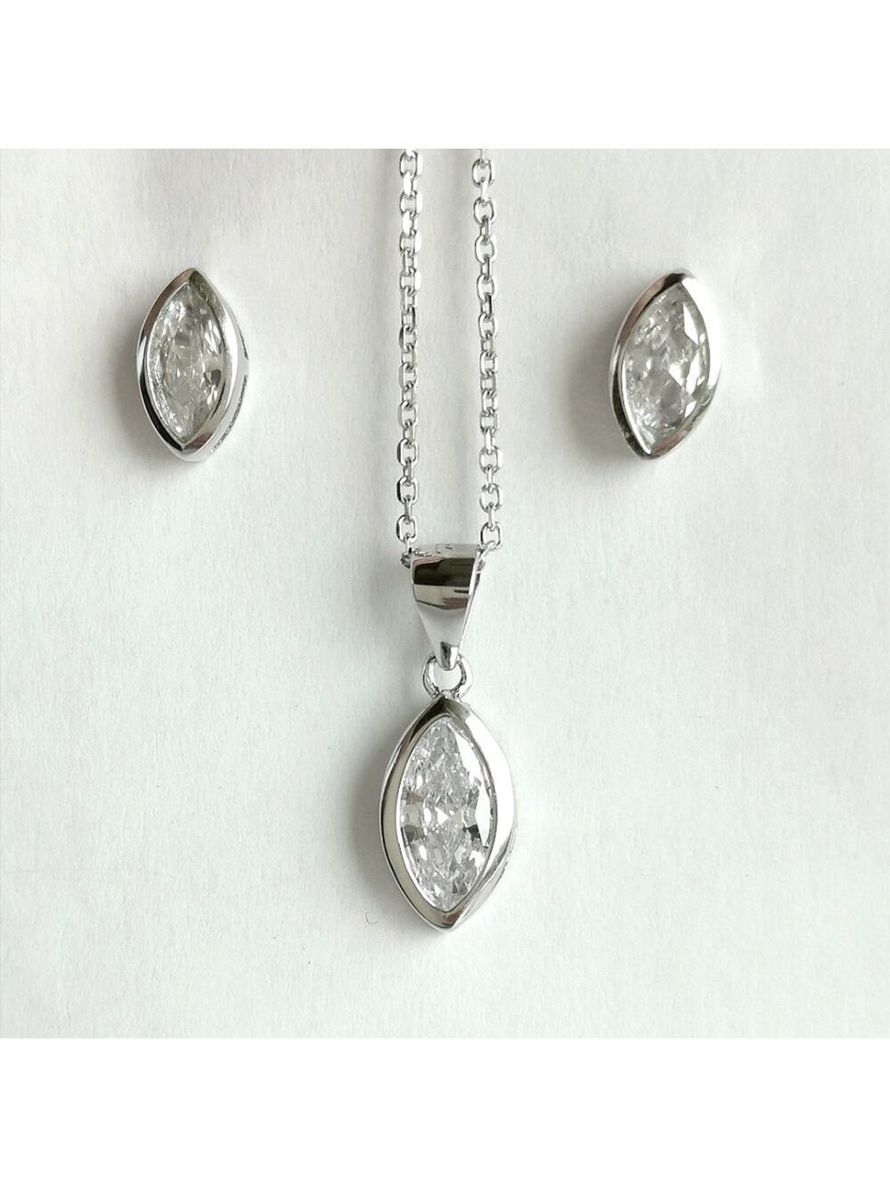 CZ Sterling Silver Necklace Earring Set 🆕